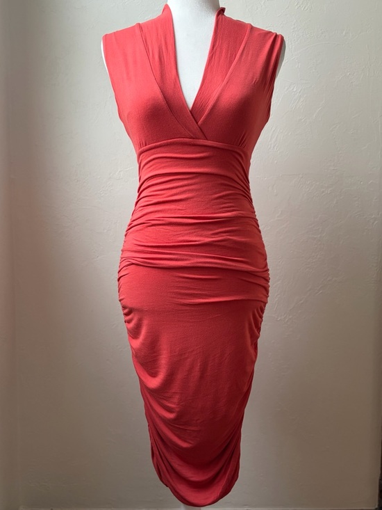 Anthropologie Dresses & Skirts - Moulinette Soeurs By Anthropologie Ruched Midi Dress Salmon XS Sleeveless